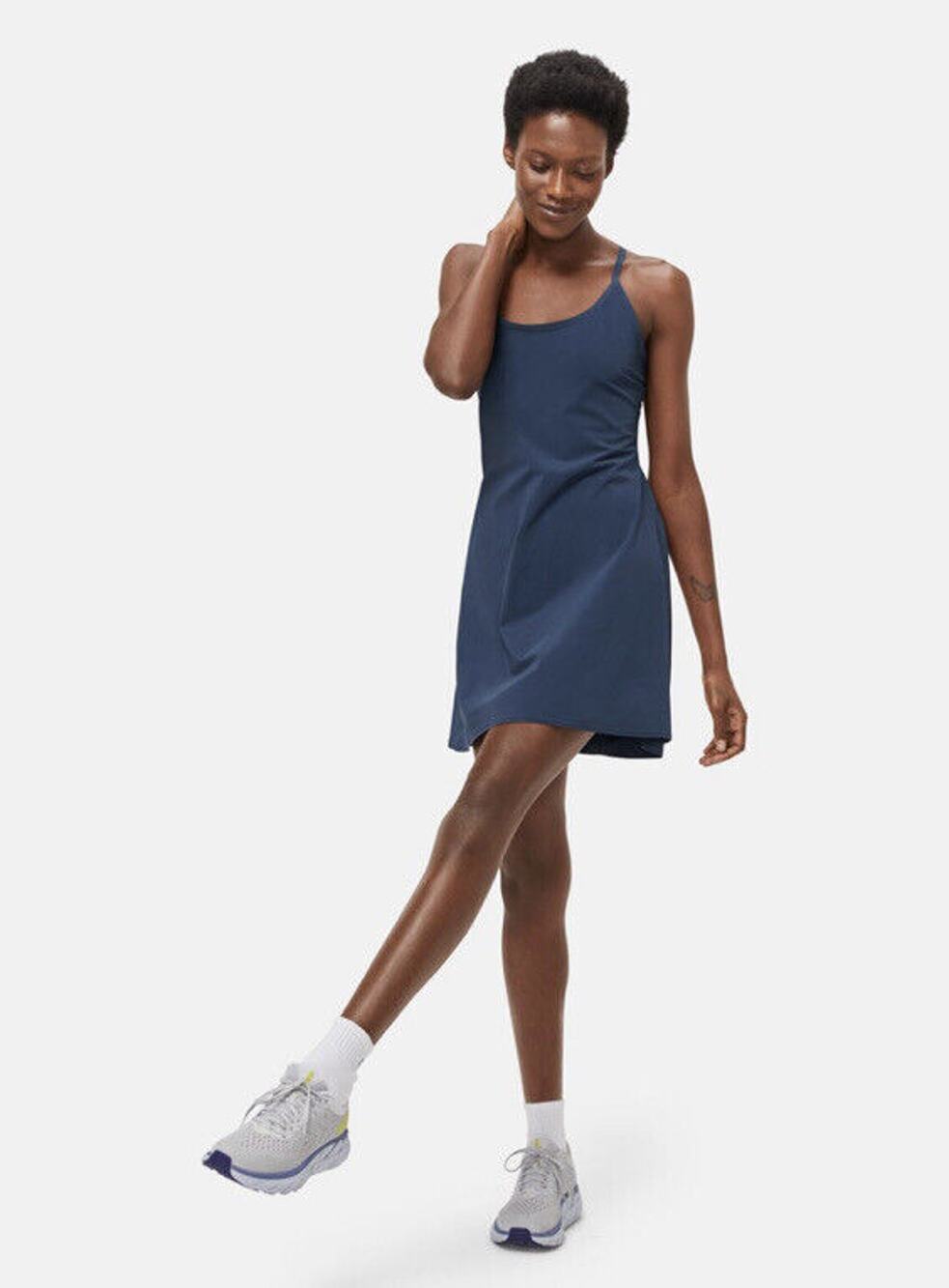 NWT Outdoor Voices Women's The Exercise Dress Navy Blue Solid XL Athletic Gym